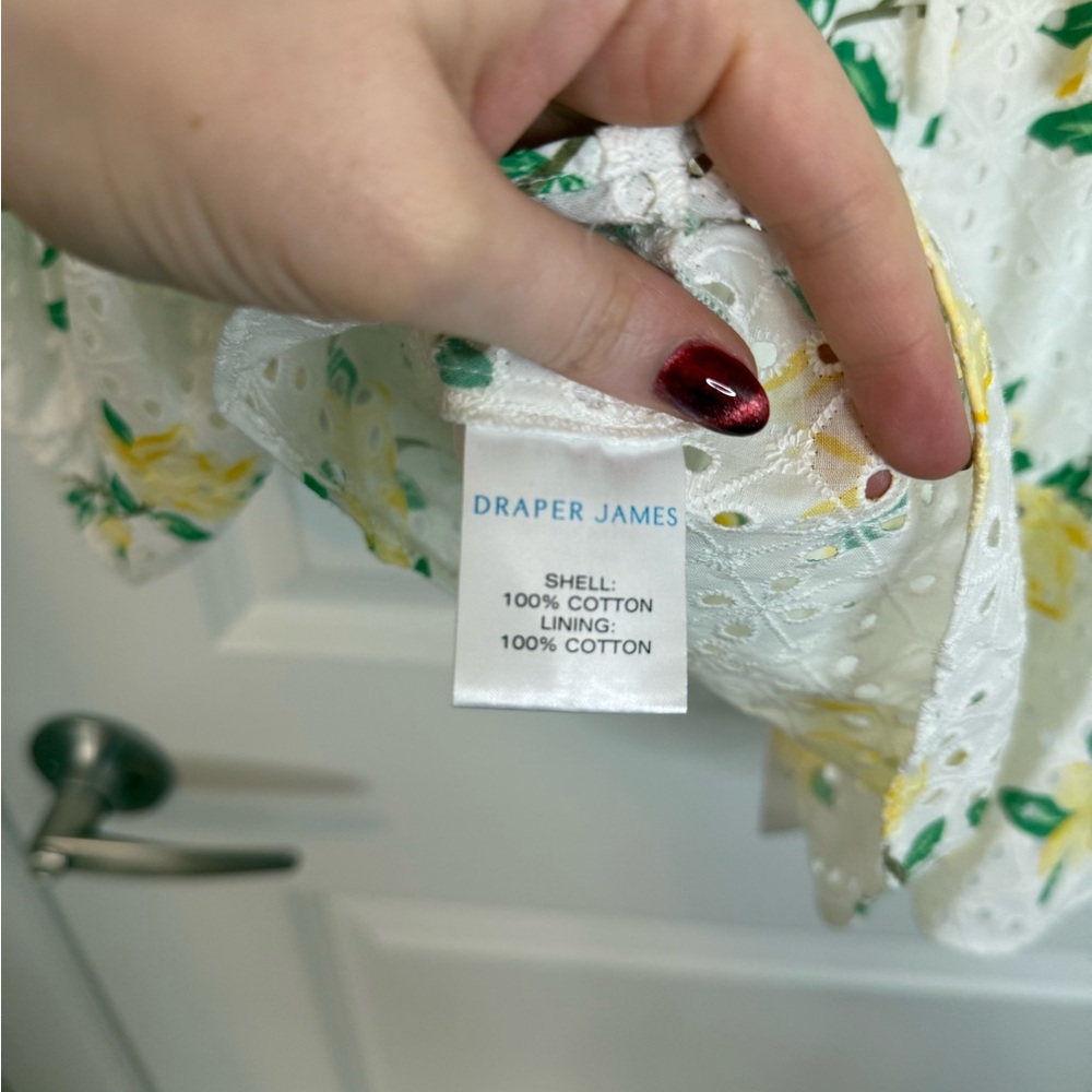 Draper James Terri Tie Back Top in Magnolia Eyelet - Picture 7 of 8
